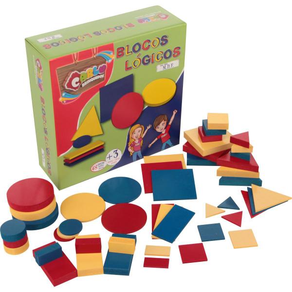 Imagem de Brinquedo Pedagogico Madeira Blocos Logicos 48 PCS