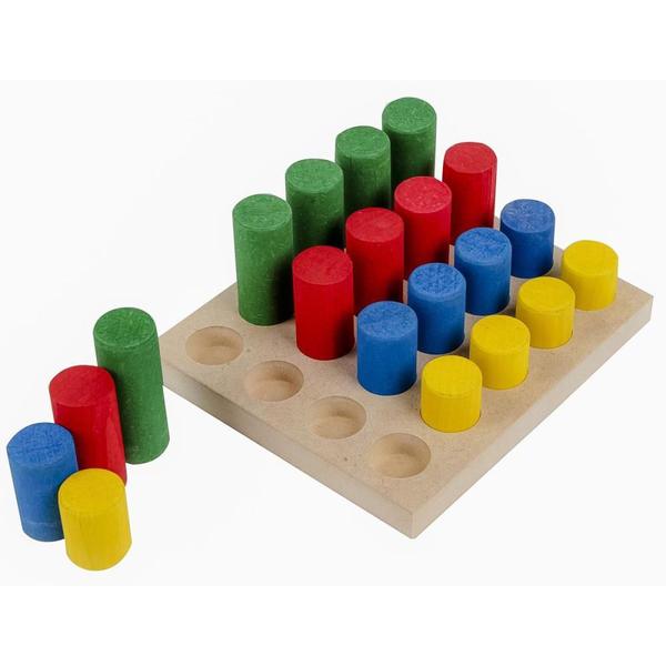 Imagem de Brinquedo Pedagogico Madeira Pinos de Encaixe 20PCS