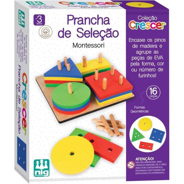 Imagem de Brinquedo Pedagogico Madeira Prancha de Selecao 16PCS