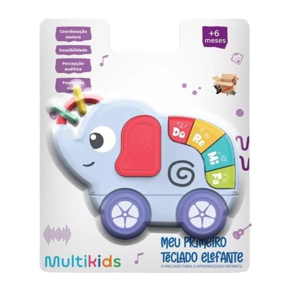 Brinquedo Pedagógico Meu Primeiro Teclado Elefante Para Bebê - Multikids Imagem de Brinquedo Pedagógico Meu Primeiro Teclado Elefante Para Bebê