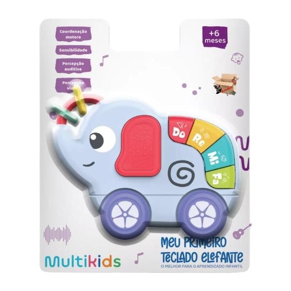 Brinquedo Pedagógico Meu Primeiro Teclado Elefante Primeira Infância Para Bebês - Multikids Imagem de Brinquedo Pedagógico Meu Primeiro Teclado Elefante Primeira Infância Para Bebês - Multikids