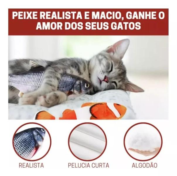 Imagem de Brinquedo Peixe Elétrico Se Mexe Pet Para Gato Interativo