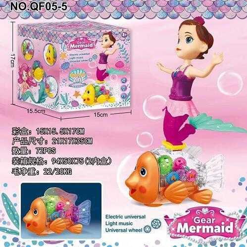 Imagem de Brinquedo Peixinho Engrenagens E Boneca Sereia Com Luzes E Músicas