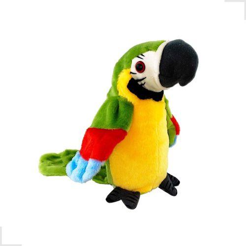 Brinquedo Pelúcia Arara Robô Som Repete Frases Pássaro Verde - Toyng Imagem de Brinquedo Pelúcia Arara Robô Som Repete Frases Pássaro Verde