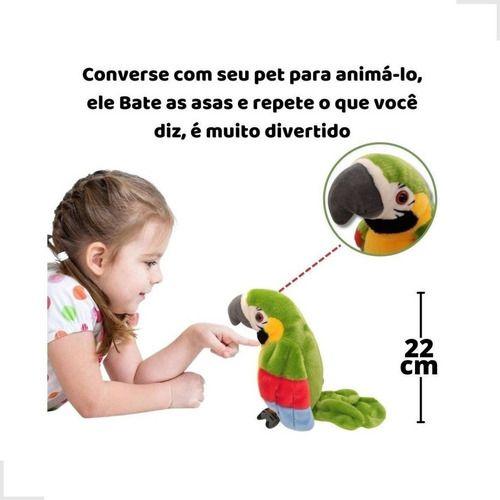Brinquedo Pelúcia Arara Robô Som Repete Frases Pássaro Verde - Toyng Imagem de Brinquedo Pelúcia Arara Robô Som Repete Frases Pássaro Verde