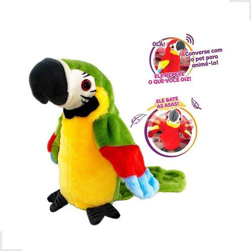 Brinquedo Pelúcia Arara Robô Som Repete Frases Pássaro Verde - Toyng Imagem de Brinquedo Pelúcia Arara Robô Som Repete Frases Pássaro Verde