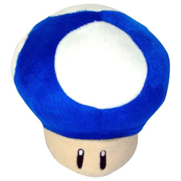 Imagem de Brinquedo Pelucia Cogumelo Azul 15cm Turma do Mario Antialergico