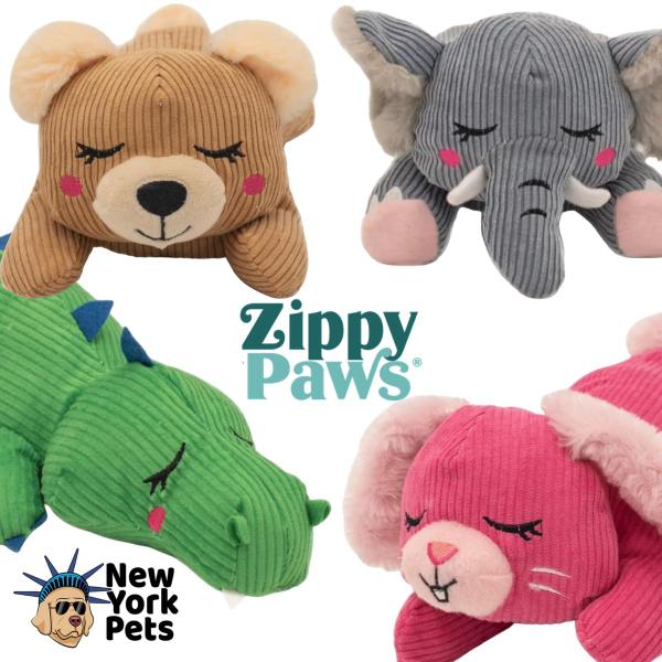 Imagem de Brinquedo Pelúcia Snooziez ZippyPaws Com Apito Silencioso Para Cães e Gatos - Urso