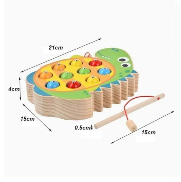 Imagem de Brinquedo Pesca Peixe Infantil Educativo Magnético em Madeira