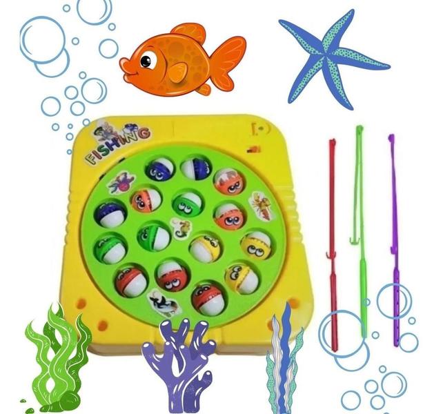 Imagem de Brinquedo Pesca Peixe Jogo Pega Peixe Pescaria Infantil