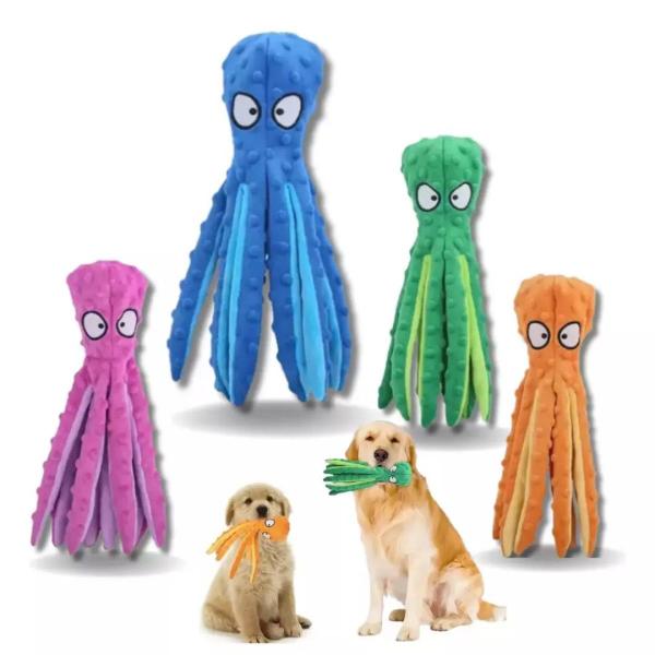 Imagem de Brinquedo Pet Pelúcia Cães Polvo Amigo Octopus C/ Som Plus