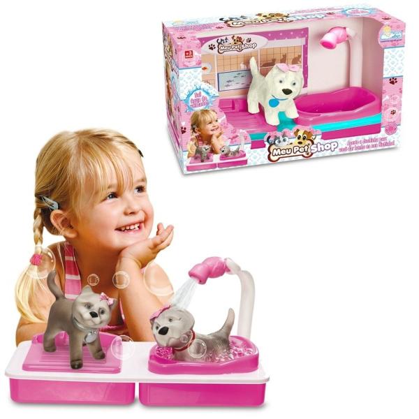 Imagem de Brinquedo Pet Shop Infantil Hora Do Banho Cachorrinho - Anjo Brinquedos