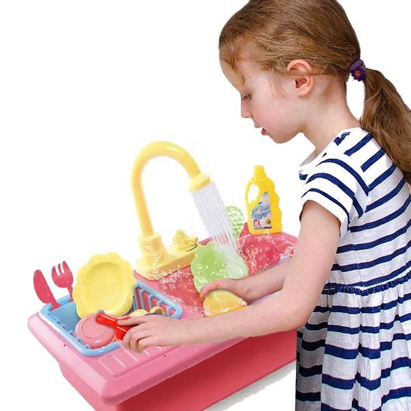 Imagem de Brinquedo Pia Cozinha sai água de Verdade acessórios à pilha