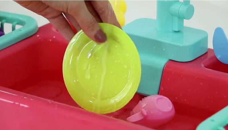 Imagem de Brinquedo Pia de Cozinha Infantil Sai Água de Verdade com Acessórios Vermelho - Fenix