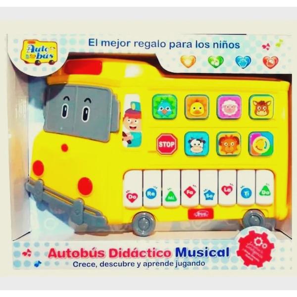 Imagem de Brinquedo Piano  AutoBus  Didático Músical Com Luz(Amarelo)