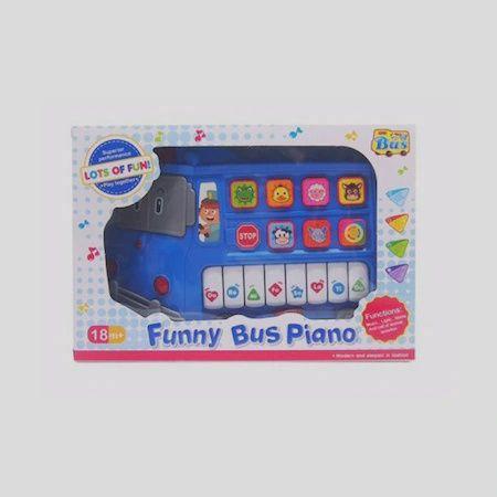 Imagem de Brinquedo Piano AutoBus Didático Musical Com Luz(Azul) Brinquedo Piano Auto Bus Didático Musical Com Luz