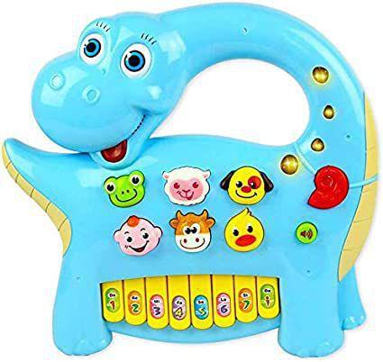 Imagem de Brinquedo Piano Dinossauro Teclado  Bebê  Musical Colorido.