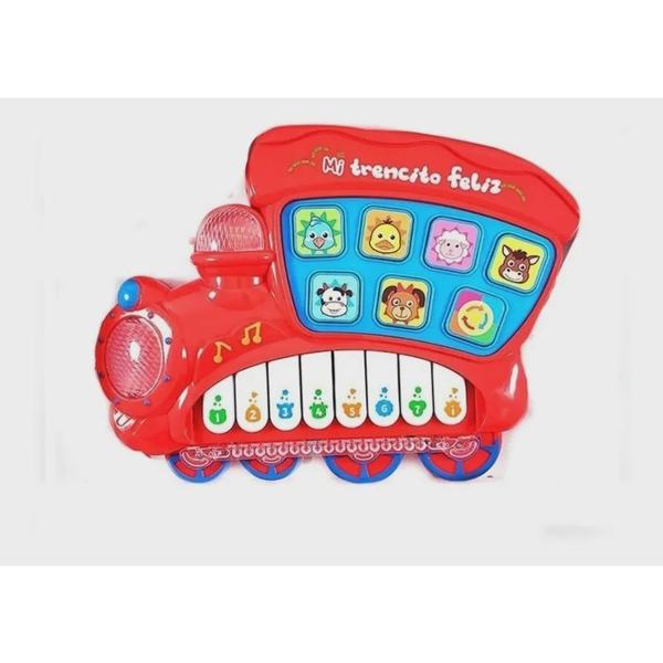 Imagem de Brinquedo Piano Trenzinho Didático Musical (vermelho)