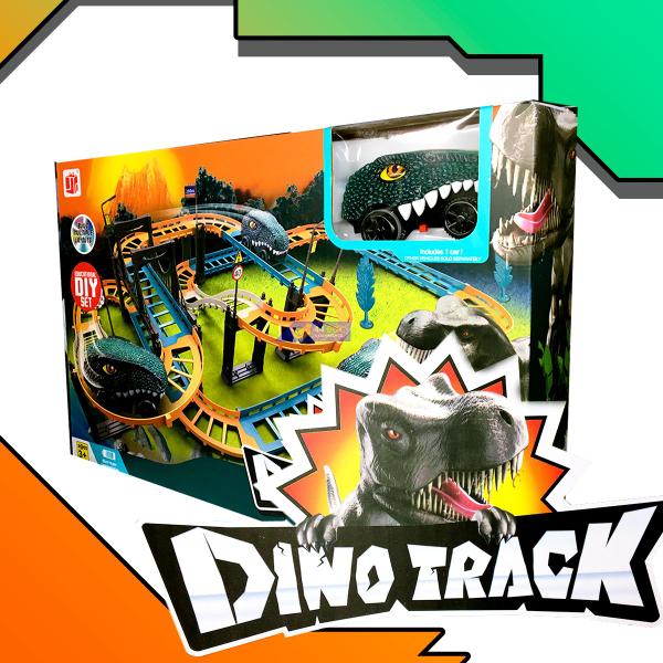 Imagem de Brinquedo Pista Carros Dinossauro Carrinho Radical A Pilha