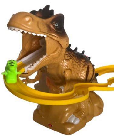 Imagem de Brinquedo pista de dinossauro com escorregador para dinossauros com luz e som