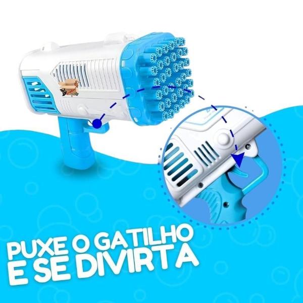 Imagem de Brinquedo Pistola Buka Lança Bolhas De Sabão Elétrica