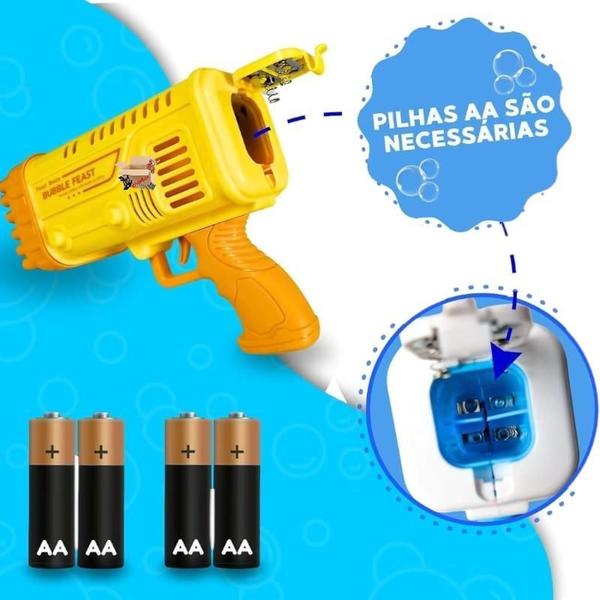 Imagem de Brinquedo Pistola Buka Lança Bolhas De Sabão Elétrica