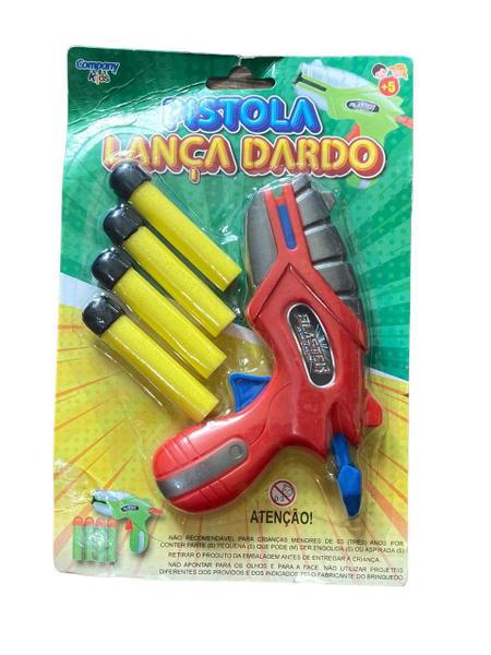 Brinquedo Pistola Lança Dardos c/ 4 Dardos Espuma Sortido - Company kids Imagem de Brinquedo Pistola Lança Dardos c/ 4 Dardos Espuma Sortido