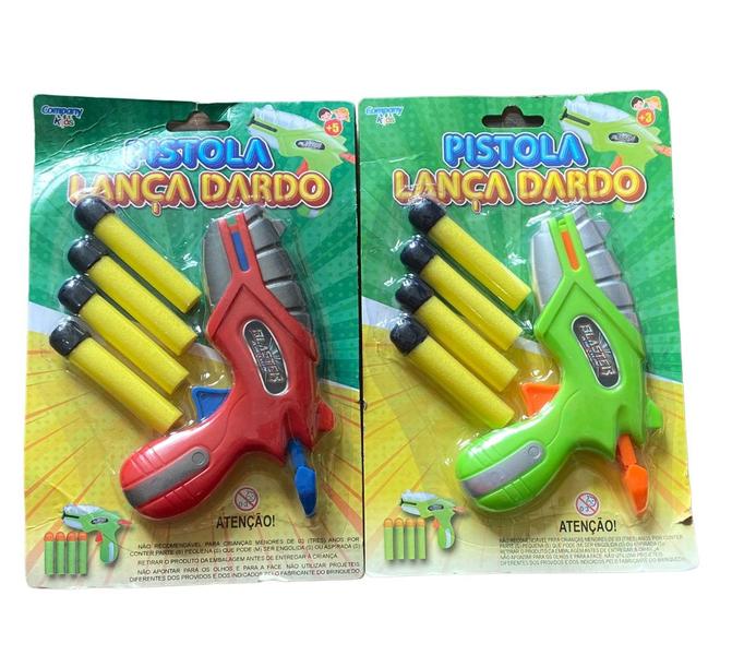 Brinquedo Pistola Lança Dardos c/ 4 Dardos Espuma Sortido - Company kids Imagem de Brinquedo Pistola Lança Dardos c/ 4 Dardos Espuma Sortido