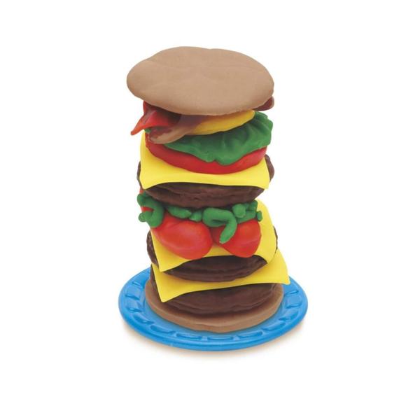 Imagem de Brinquedo Play-Doh Festa do Hamburguer com 5 Potes de Massinhas e Acessórios Hasbro - 11631