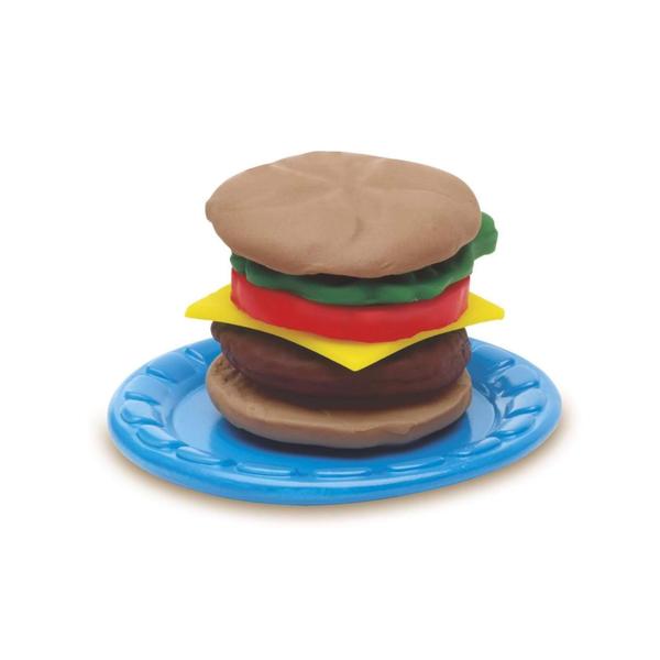 Imagem de Brinquedo Play-Doh Festa do Hamburguer com 5 Potes de Massinhas e Acessórios Hasbro - 11631