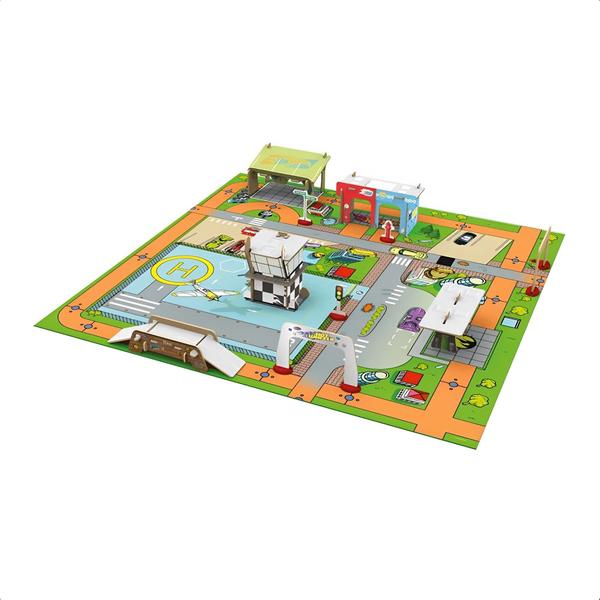 Imagem de Brinquedo Playset Hot Wheels New City 33 Peças Infantil +3 Anos Colorido Faz de Conta Xalingo - 17398