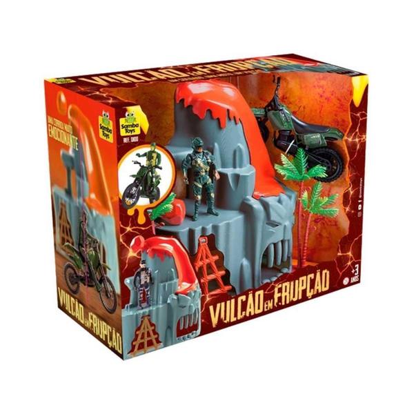 Imagem de Brinquedo Playset Vulcão Em Erupção Samba Toys Ref.100 Cinza