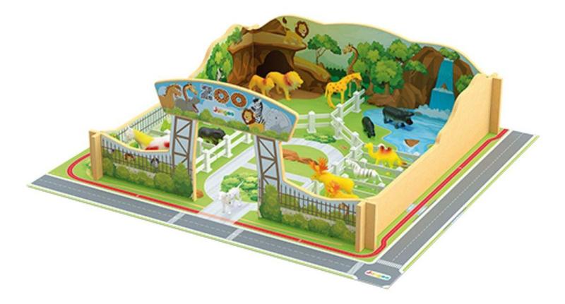 Brinquedo Playset Zoo Animais Do Zoológico em Madeira Junges Imagem de Brinquedo Playset Zoo Animais Do Zoológico em Madeira Junges