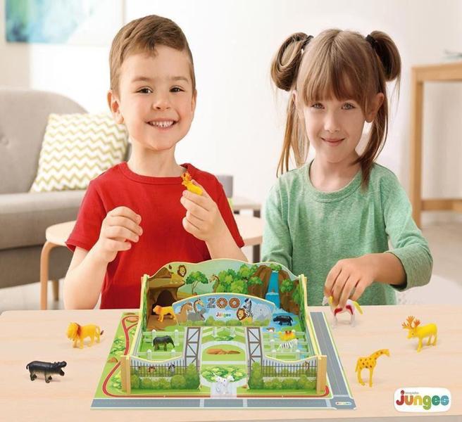 Brinquedo Playset Zoo Animais Do Zoológico em Madeira Junges Imagem de Brinquedo Playset Zoo Animais Do Zoológico em Madeira Junges