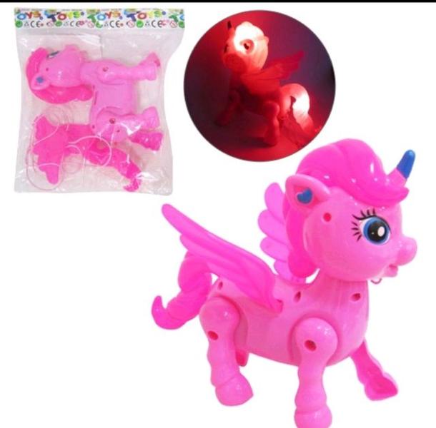 Imagem de Brinquedo Pony Unicórnio com Asas Som Luz Musical Anda e Toca Musica Cavalo Ponei para Crianças