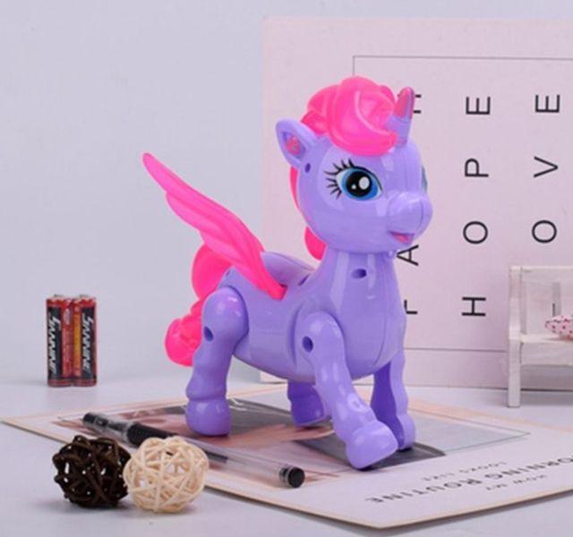 Imagem de Brinquedo Pony Unicórnio com Asas Som Luz Musical Anda e Toca Musica Cavalo Ponei para Crianças