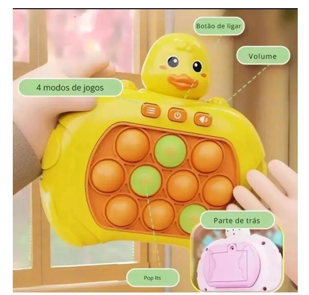 Imagem de Brinquedo Pop It Eletrônico Puzzle Quick Push PATO AMARELO