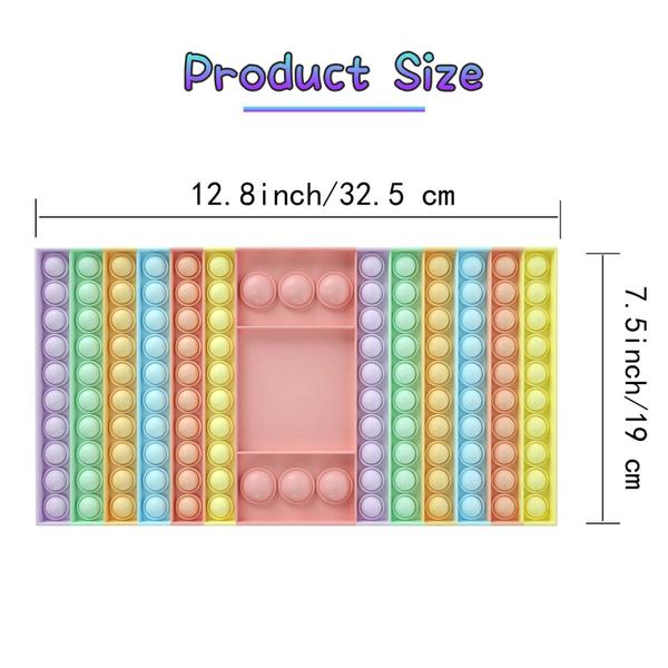 Imagem de Brinquedo Pop It Jumbo - Tabuleiro de Xadrez Silicone Rainbow - Alívio do Estresse e Ansiedade