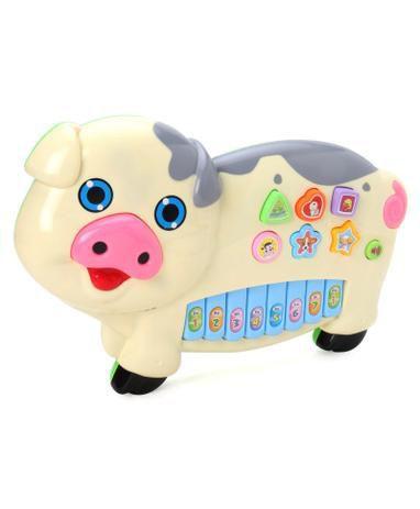 Imagem de Brinquedo Porquinho Teclado Infantil Bebê com Luzes Música