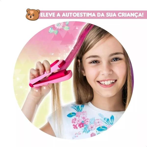 Imagem de Brinquedo Prancha Colorir Cabelo Salão de Beleza Brinquedo Infantil Mechas Coloridas Pinte Cabelo