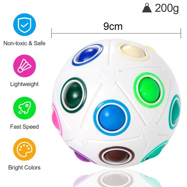 Imagem de Brinquedo Puzzle Ball Vdealen Magic Rainbow de 20 buracos para crianças e adultos