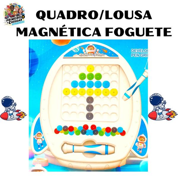 Imagem de Brinquedo Quadro/Lousa Magnética Portátil - Foguete Espacial - Educativo