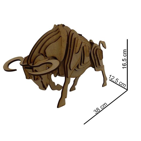 Imagem de Brinquedo Quebra Cabeça 3D Bufalo Mdf