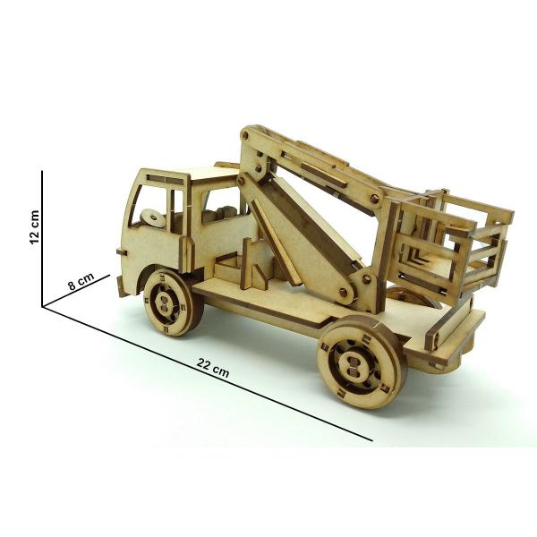 Imagem de Brinquedo Quebra Cabeça 3D Caminhão Grua Mdf