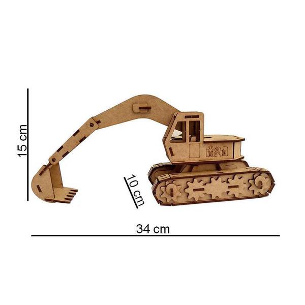 Imagem de Brinquedo Quebra Cabeça 3D Escavadeira Mdf