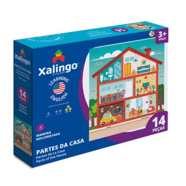 Imagem de Brinquedo Quebra-Cabeça Didático Partes da Casa em Inglês para Crianças - 14 Peças - Xalingo 12821