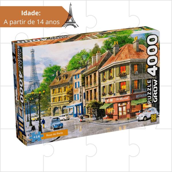 Imagem de Brinquedo Quebra-cabeça Puzzle Ruas de Paris 4000 peças Grow - 04102