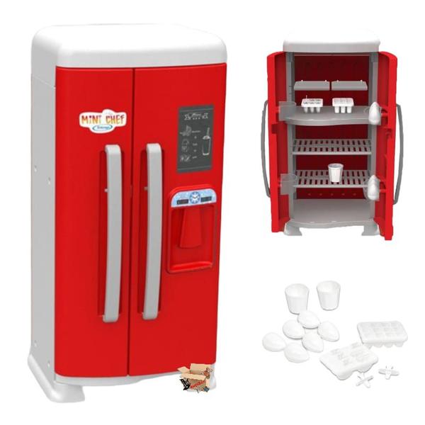 Imagem de Brinquedo Refrigerador Geladeira Infantil Duas Portas / Side by Side Mini Chef  - Xalingo