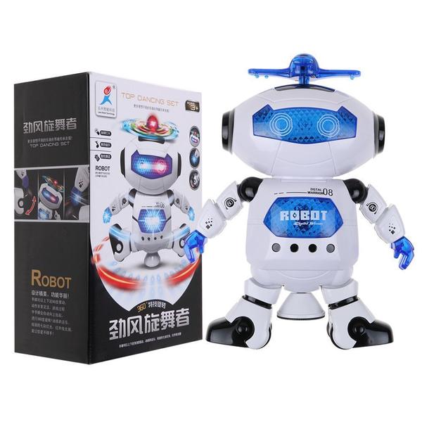 Imagem de Brinquedo Robô a Pilha com Luzes e Som Gira 360