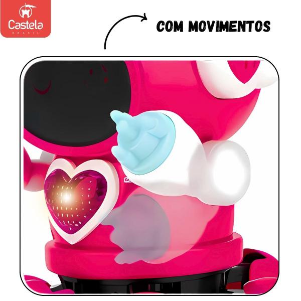 Imagem de Brinquedo Robô Aranha Dançarina Rosa Infantil Com Luz e Som - Castela